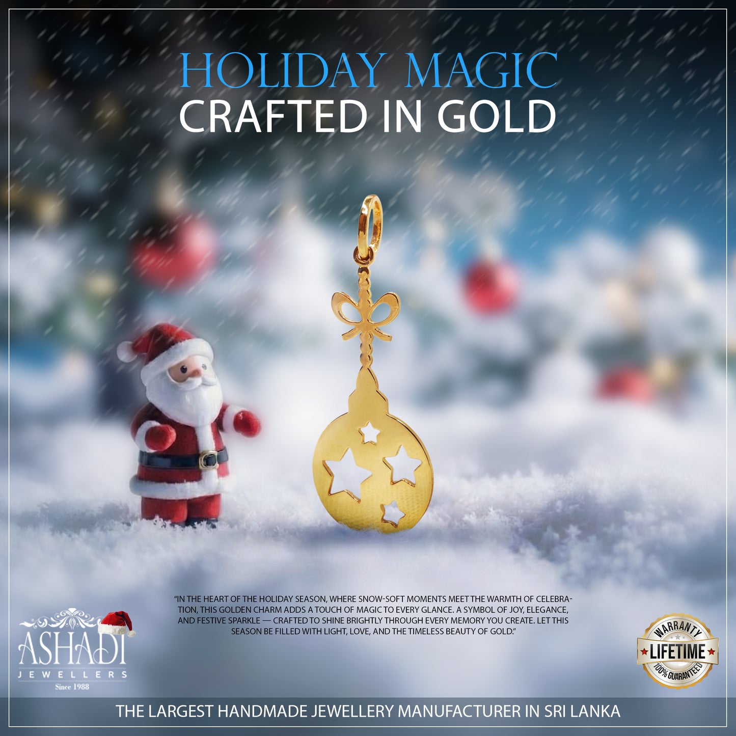 Christmas Ball Gold Pendant