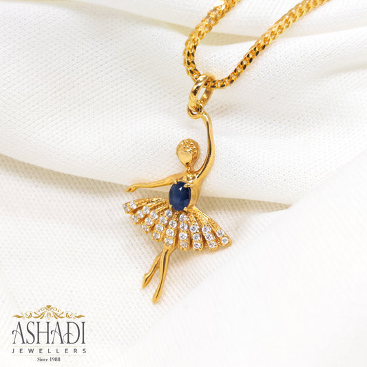 Christmas Ballerina Gold Pendant