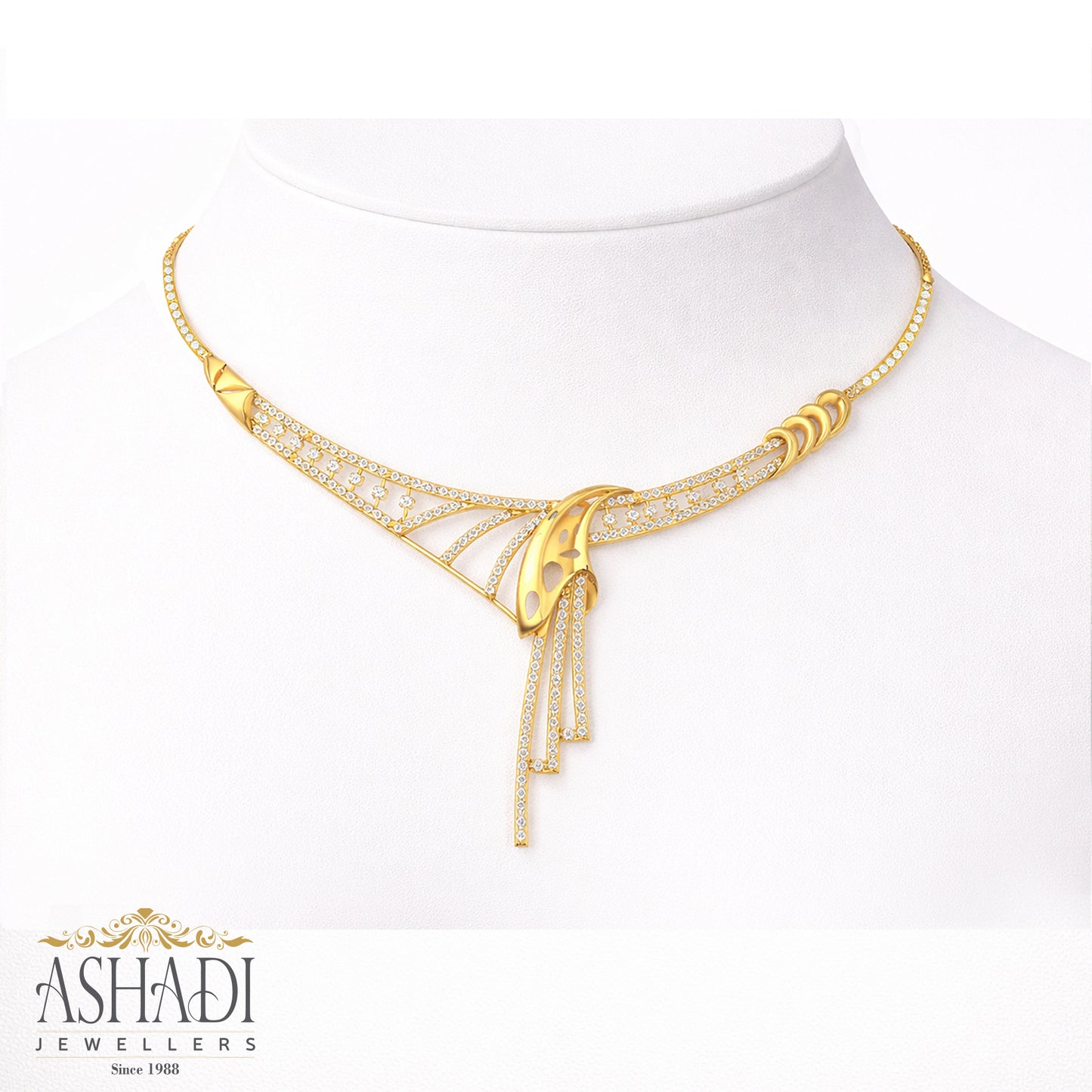 22K Yellow Gold Wedding Necklace | WN0079