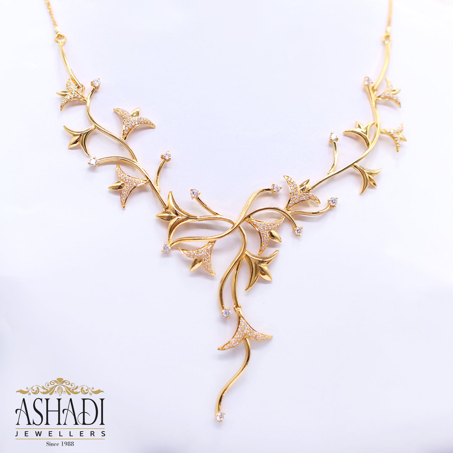 Ashadi Golden Vine Blossom Necklace