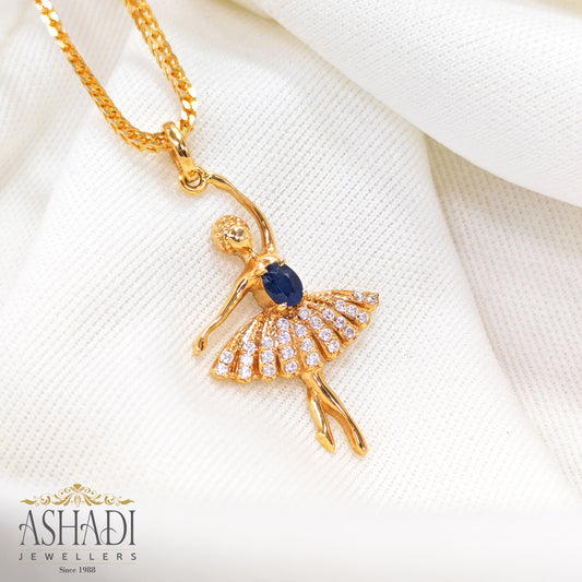 Christmas Ballerina Gold Pendant