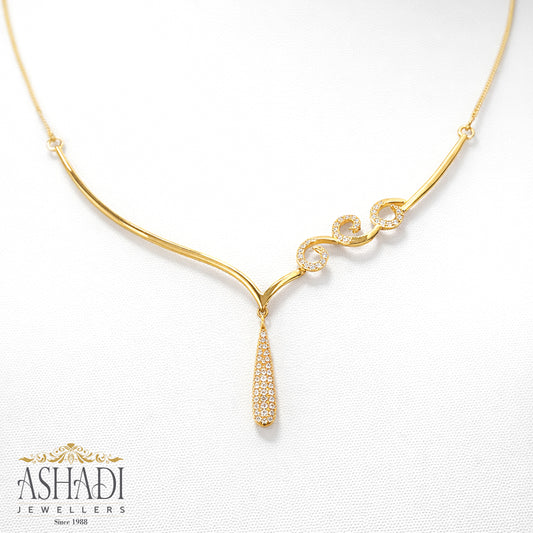 22K Yellow Gold Wedding Necklace | WN0057