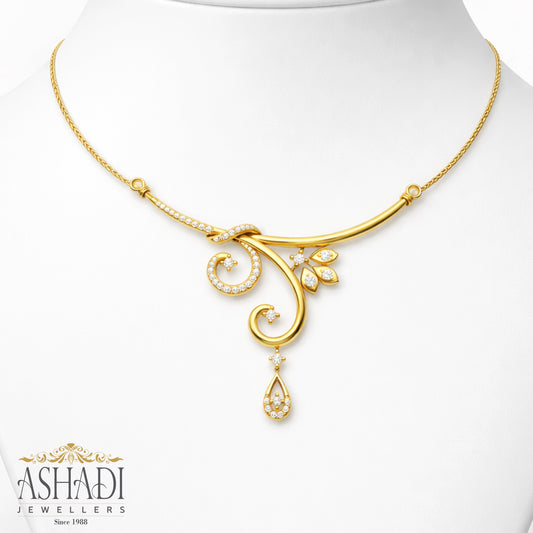 22K Yellow Gold Wedding Necklace | WN0062