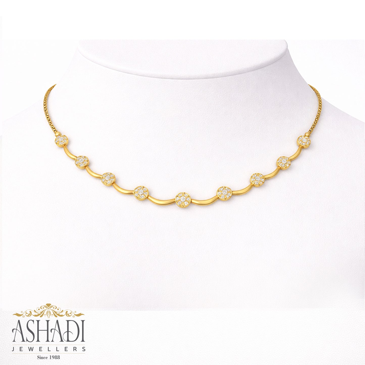 22K Yellow Gold Wedding Necklace | WN0075