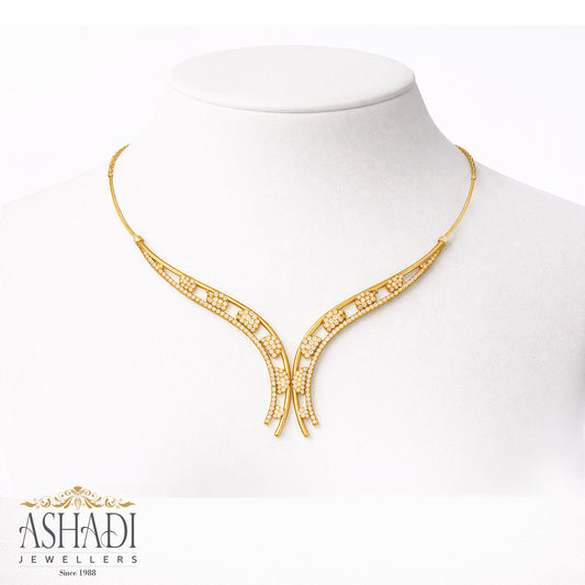 22K Yellow Gold Wedding Necklace | WN0077