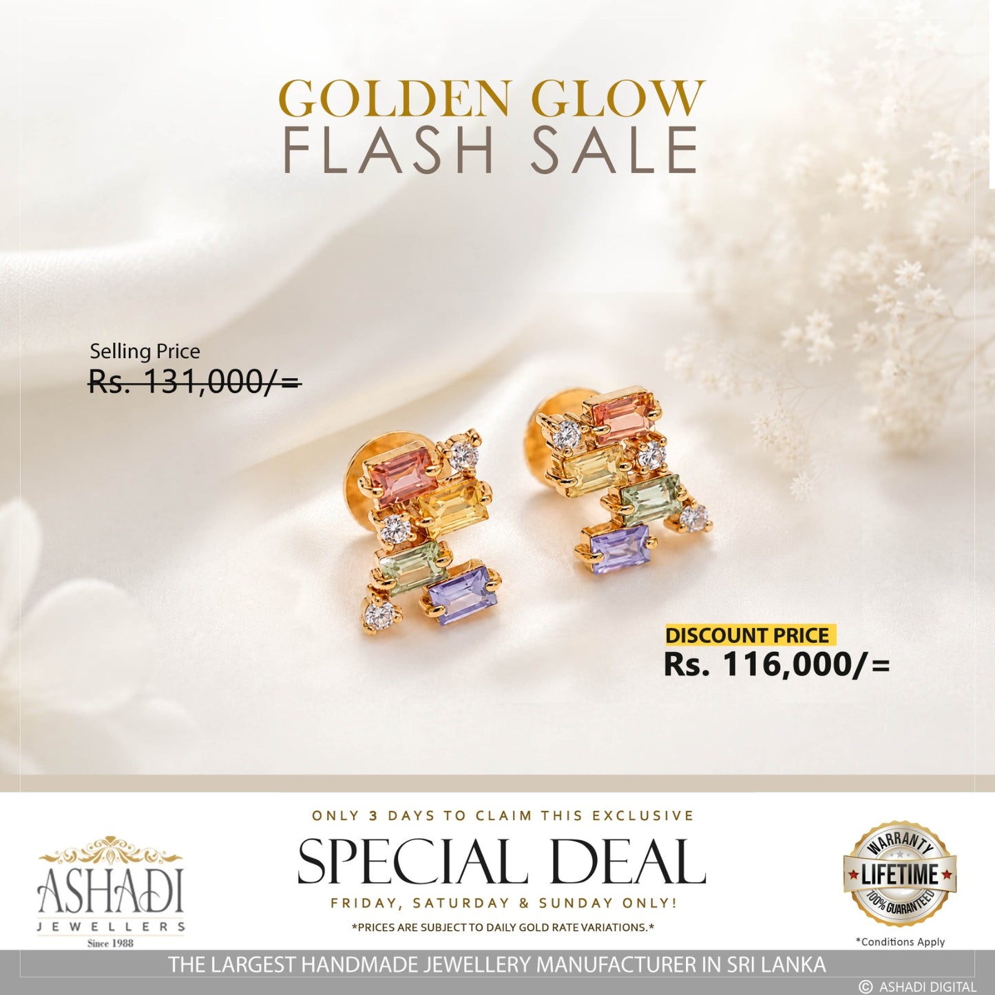 22K Yellow Gold Ear Stud | FS0503