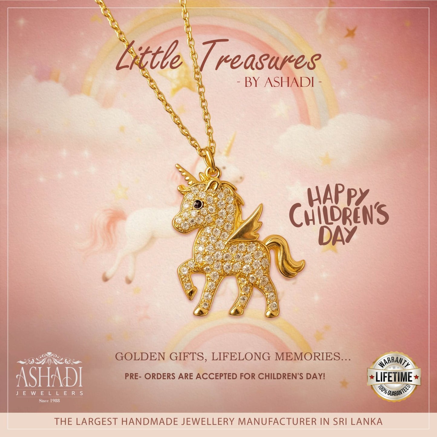 Unicorn Gold Pendant