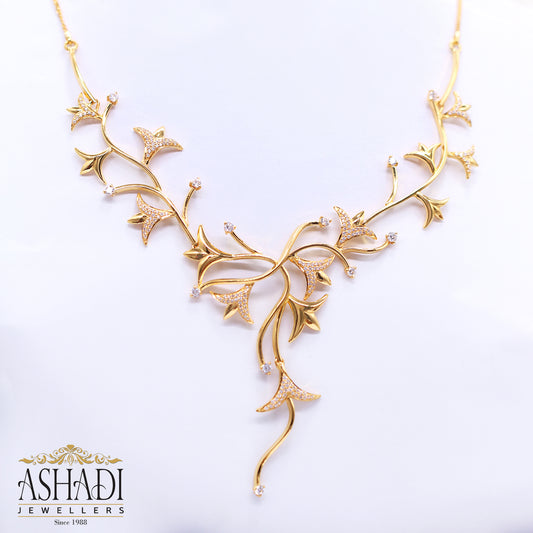 Ashadi Golden Vine Blossom Necklace